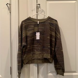 Z Supply Cropped Camo Sweatshirt